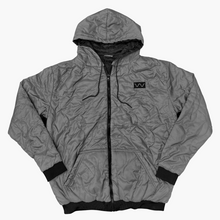 Load image into Gallery viewer, Quality black and gray reversible woobie hoodie made from everyones favorite piece of gear, the woobie.