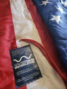 High quality American flag woobie blanket, back